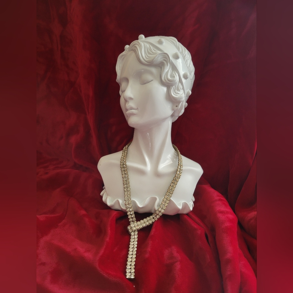 Lovely 2 strand Rhinestone Lariet Necklace.